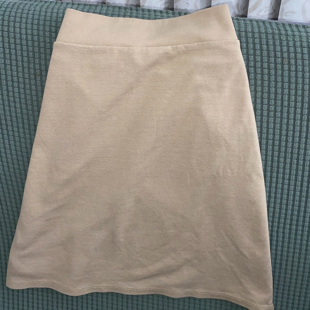 Beige Mini Pencil Skirt